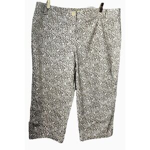 sigrid olsen linen capri pants Green & White Floral Size 16 Nature